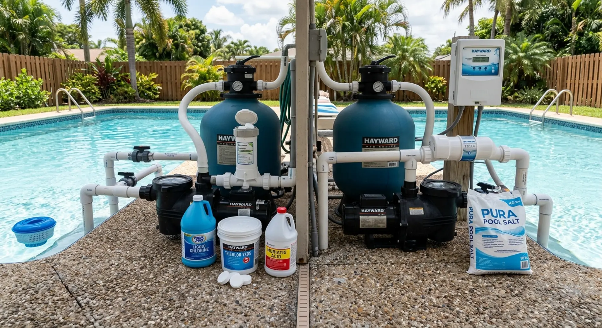 Chlorine feeder system versus saltwater chlorine generator equipment comparison